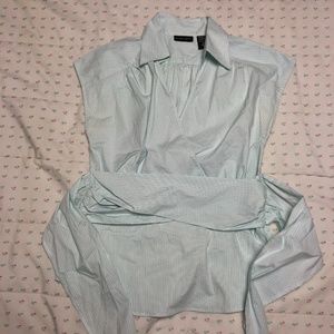 New York & Co stretch womens blouse with belt sz 8